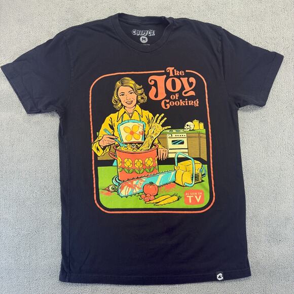 Creepy Co. Shirt Size Medium Black "The Joy of Cooking" Horror Steven Rhodes - Picture 1 of 6